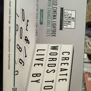 LED Cinema Lightbox with Changeable Tiles - Black and White